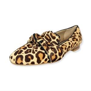Jack Rogers Holly Leopard Print Haircalf Loafers Size 5